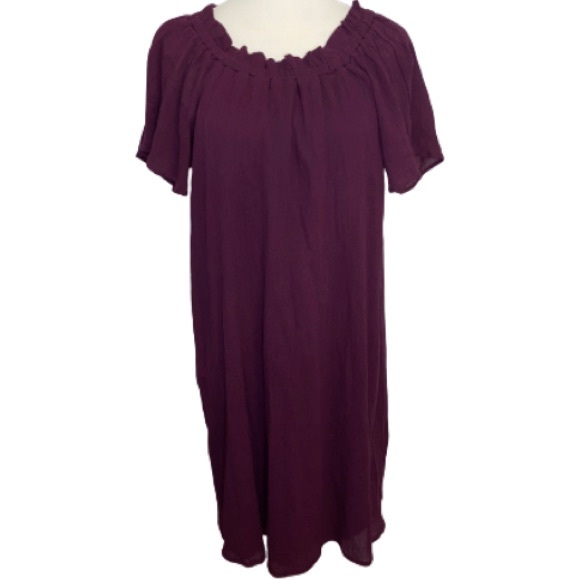 NWT Cassee’s Burgundy Off Shoulder Dress Size 2X - Picture 2 of 6